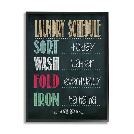 Stupell Industries Stupell Industries Laundry Schedule Chalkboard Bathroom Wall Art Framed Wall Art